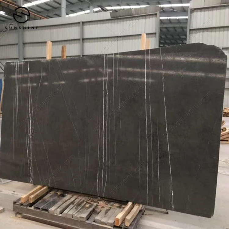 Iranian Classic Pietra Grey Marble Slab For Project Wall Tiles