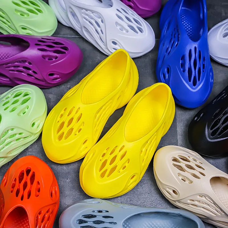 

2022 New Arrivals Kids House Slippers Men Yeezy Slides Indoor Child Yezzy Slippers, White yellow green black orange pink