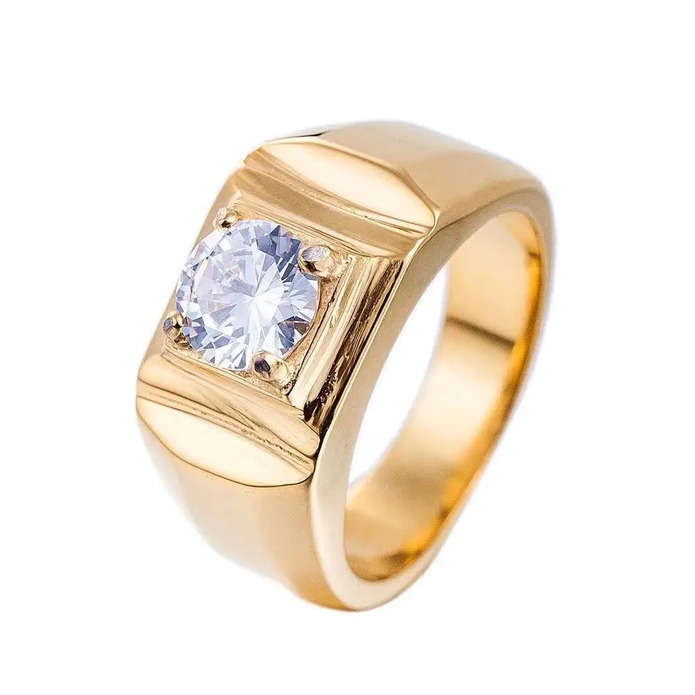 

Factory direct selling couple zircon ring men's diamond wedding ring stainless steel ring fashion jewelry