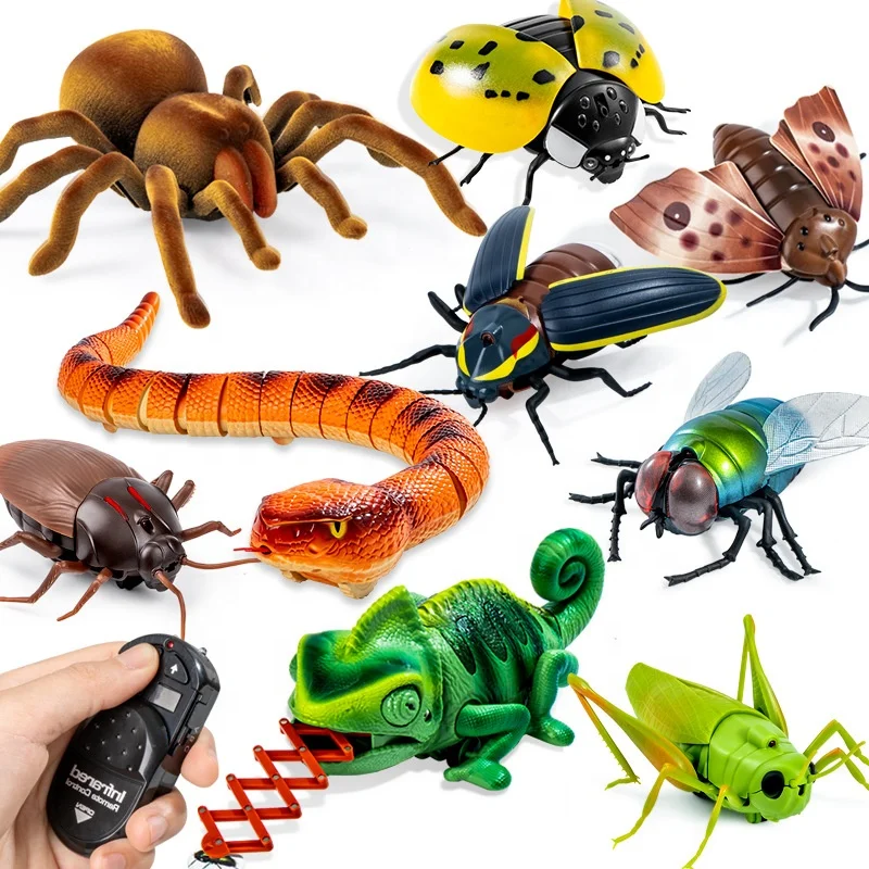 

Wholesale RC shark cockroach dinosaur Beetle Bee Spider Butterfly Remote Control Insect RC Animals toys