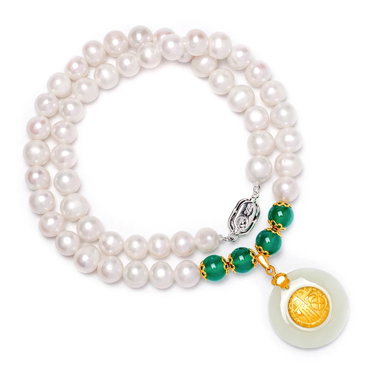 

Custom Traditional Blessed With Gold Natural Necklace Jewelry Pearl