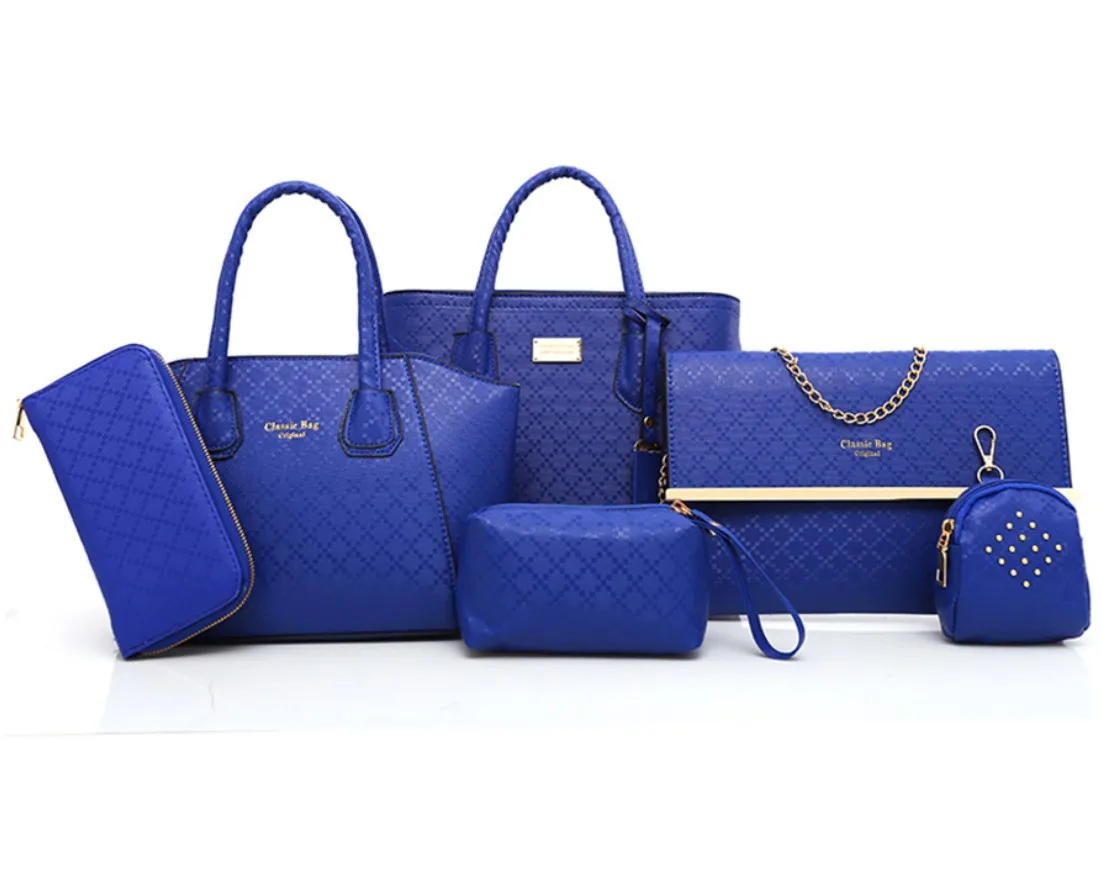 

Vagen Leather Women Handbags Wallet Tote Bag Shoulder Bag Top Handle Satchel Purse Set 6pcs