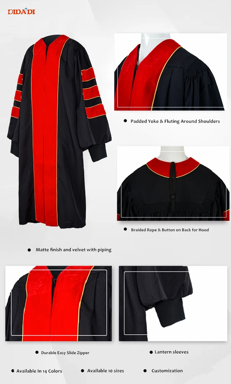 Phd Graduation Gown Tam Hood Set - Buy Doctoral Graduation Gown,Phd ...