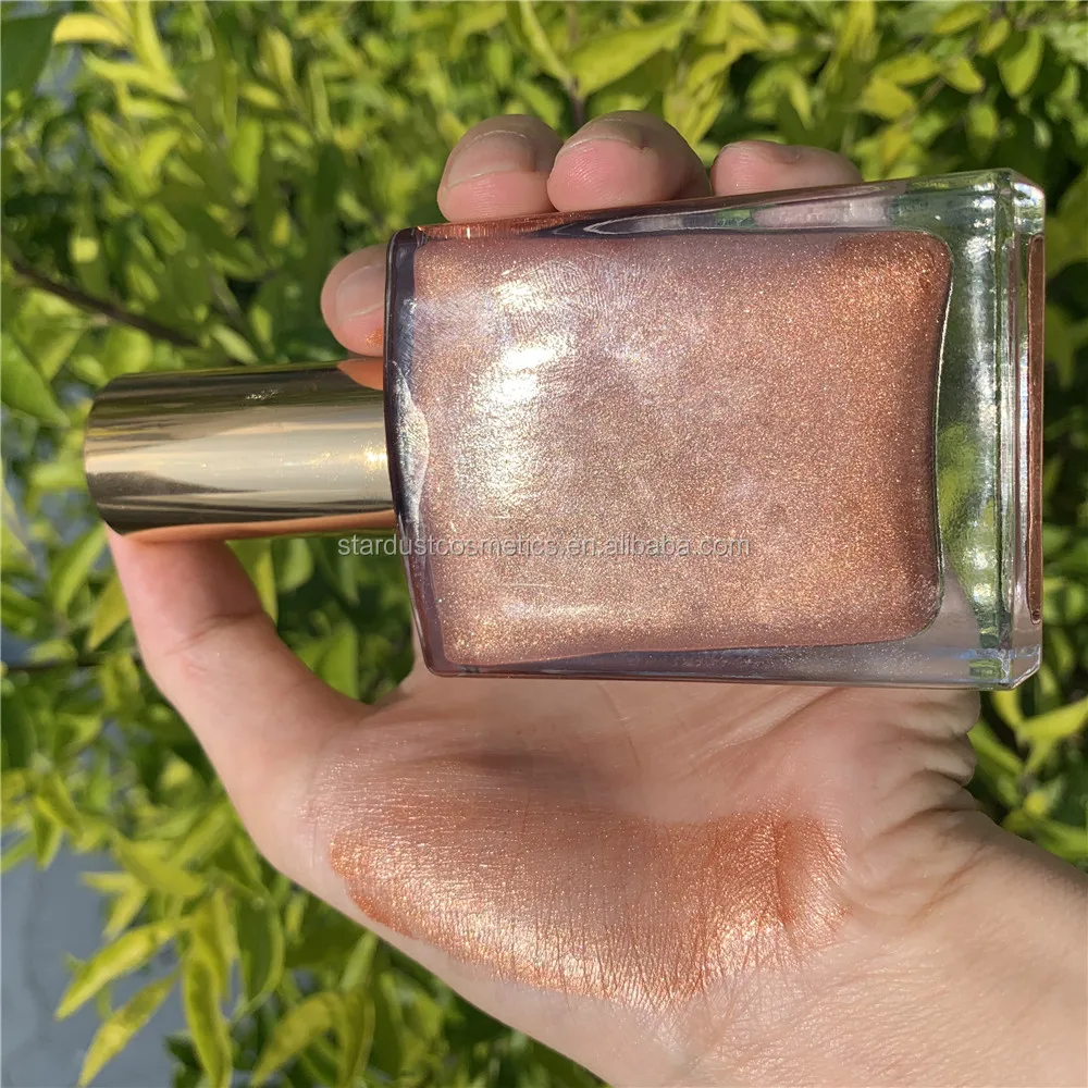 

Moisturizing silky ultra-smooth liquid highlighter spray 5 color gold glitter shimmering face body glow, 5 colors