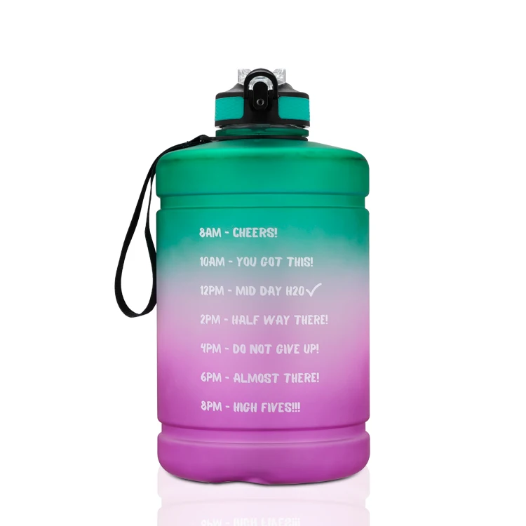 

2021 New Arrival Large 1 Gallon 128oz Motivational Water Bottle with Time Marker & Straw, Custom Sport Water Bottle, Customized color