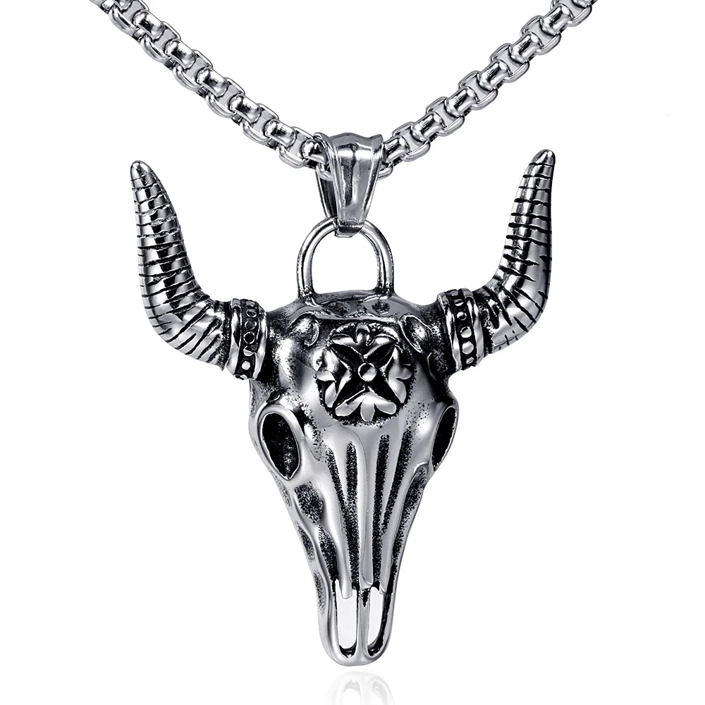 

European and American trends retro punk personality men's necklace accessories stainless steel cross pendant jewelry