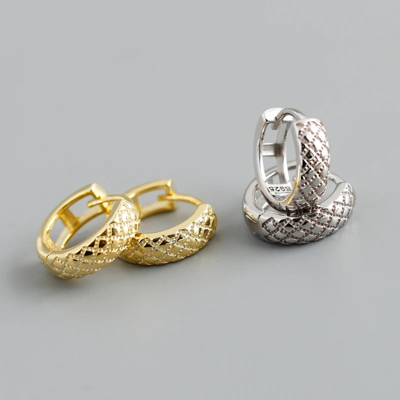 

2022 NEW Fashion Earrings Jewelry 925 Sterling Silver Huggie Earrings Punk Style Gold Plated Thick Hoop Earrings for Women