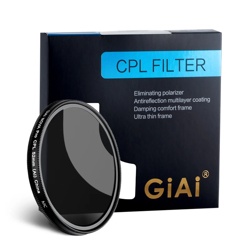 

GiAi 37-86mm 18-layer nano coated Circular Polarizer Filtration CPL Camera Lens filter