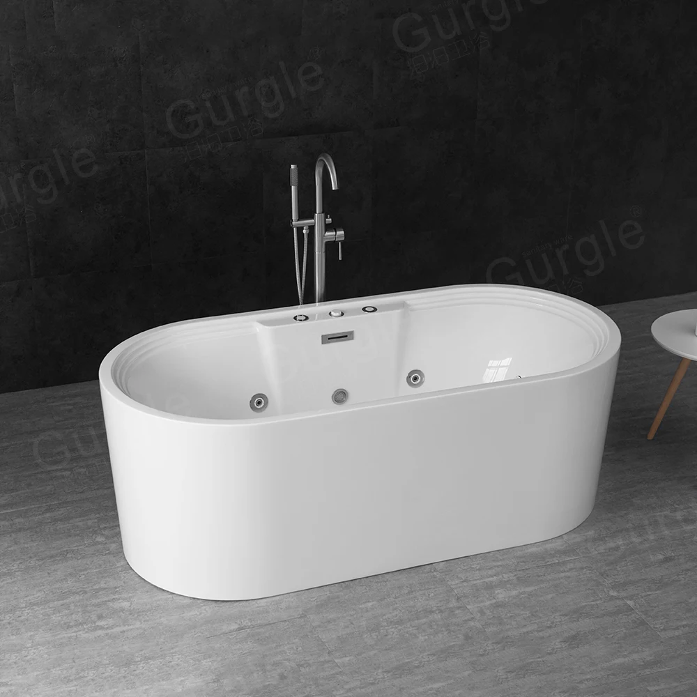 Function Massage Bath Tub Bathtub With Air Jets And Led Light Whirlpool