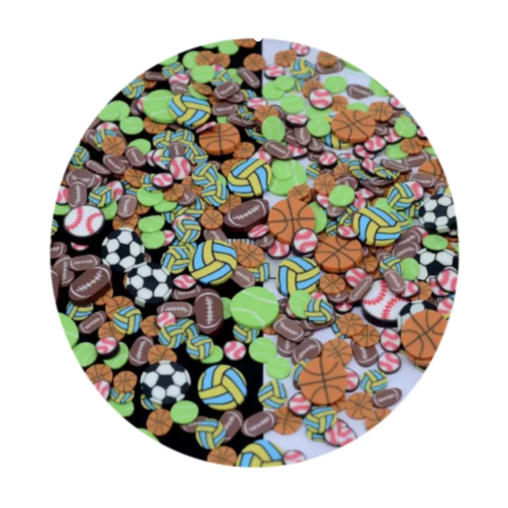 

Clay Football Basketball Volleyball Softball Slices Polymer Clay Sprinkles for Crafts DIY Shaker Cards Filling Accessories Decor