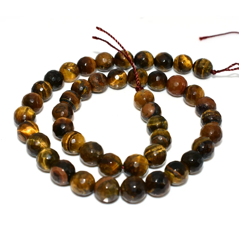 

Trade Insurance 6/8/10mm High Quality Natural Faceted Yellow Tiger Eye Loose Beads