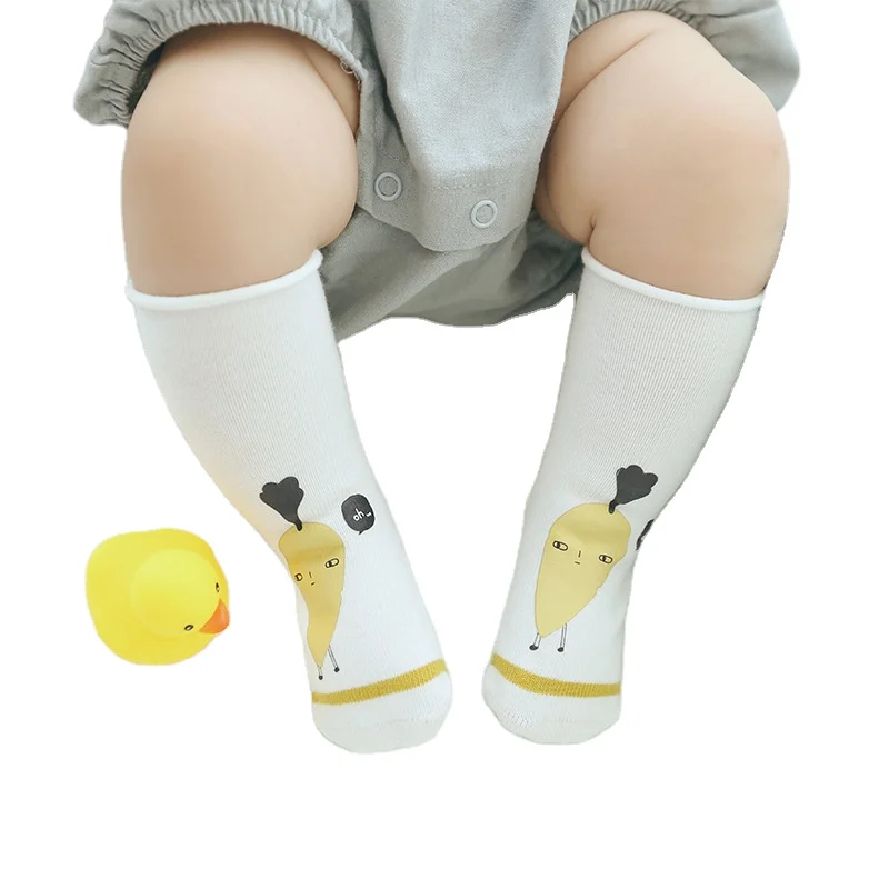 

Long Tube Baby Socks 0-1 Cartoon Newborn Baby Socks High Tube Boneless Loose Mouth 1-3 Years