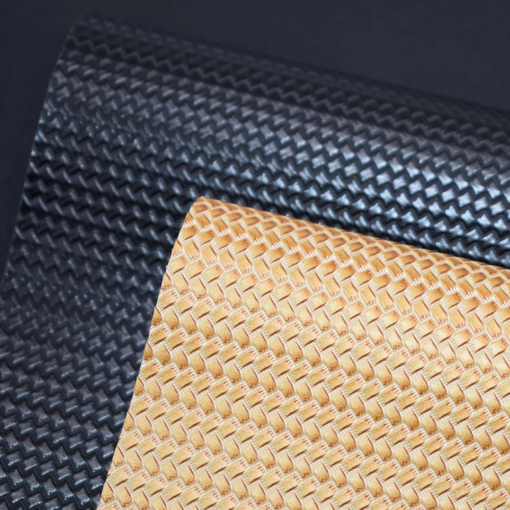 1.0mm Basket Weave Pu Leather Fabric for Bag