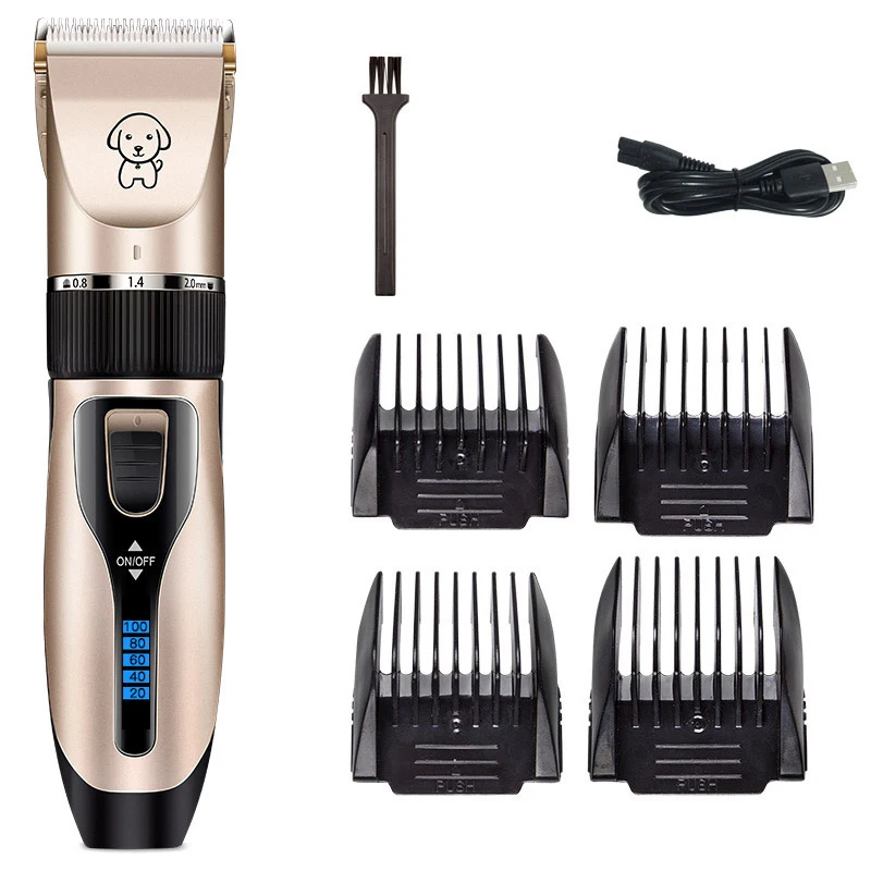 

2021 Cordless Electric Pet Hair Clipper Trimmer Pet Hair Remover Professional Dog Grooming Clippers For Sale Digital Display