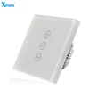 Xenon EU Standard Wireless Remote Control Curtain Switches, Glass Panel Touch Curtain Switch for Electric Curtain Motor