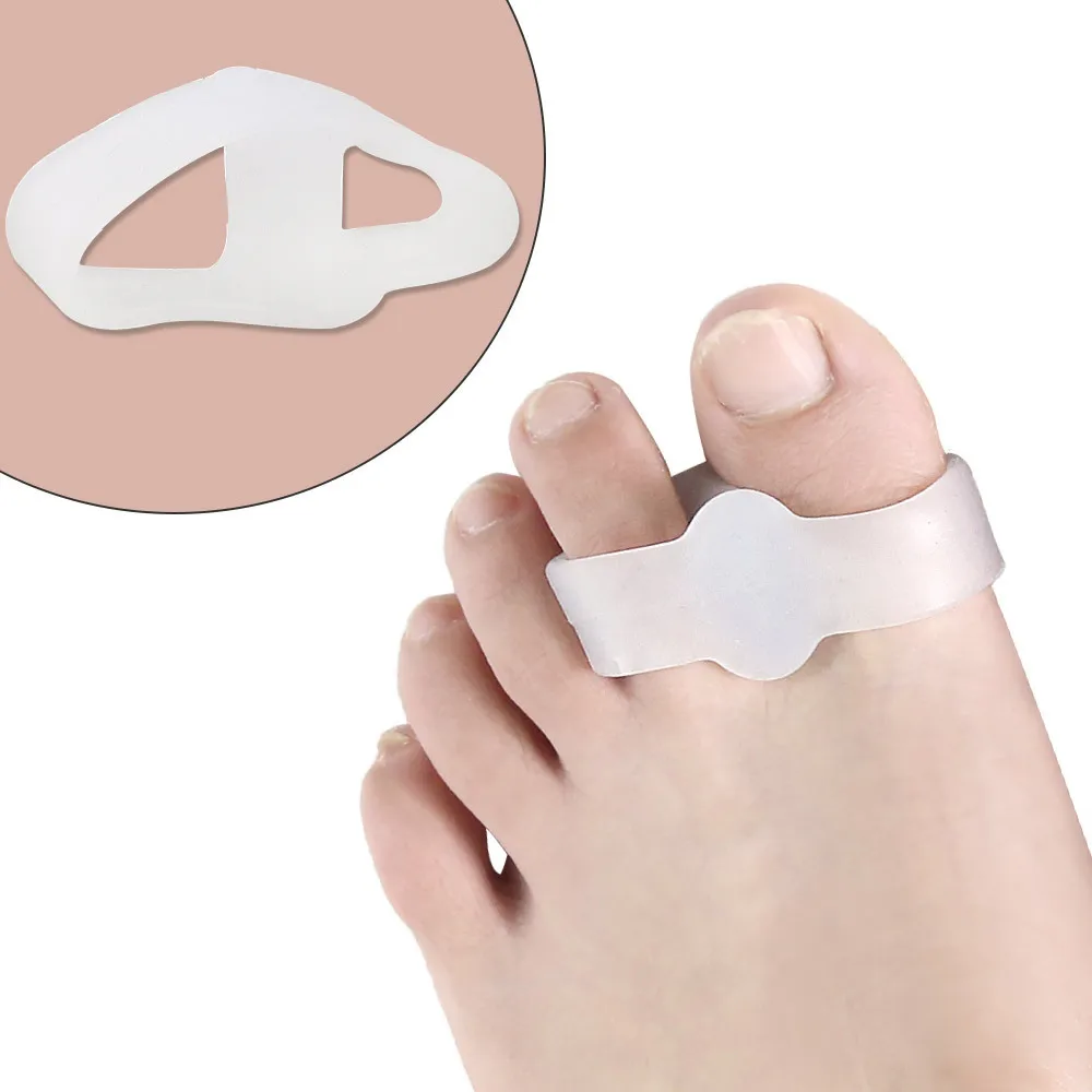 

Double Ring Toe Separator SEBS Type Thumb Valgus Corrector Bigfoot Overlap Bunion Toe Separator, White skin