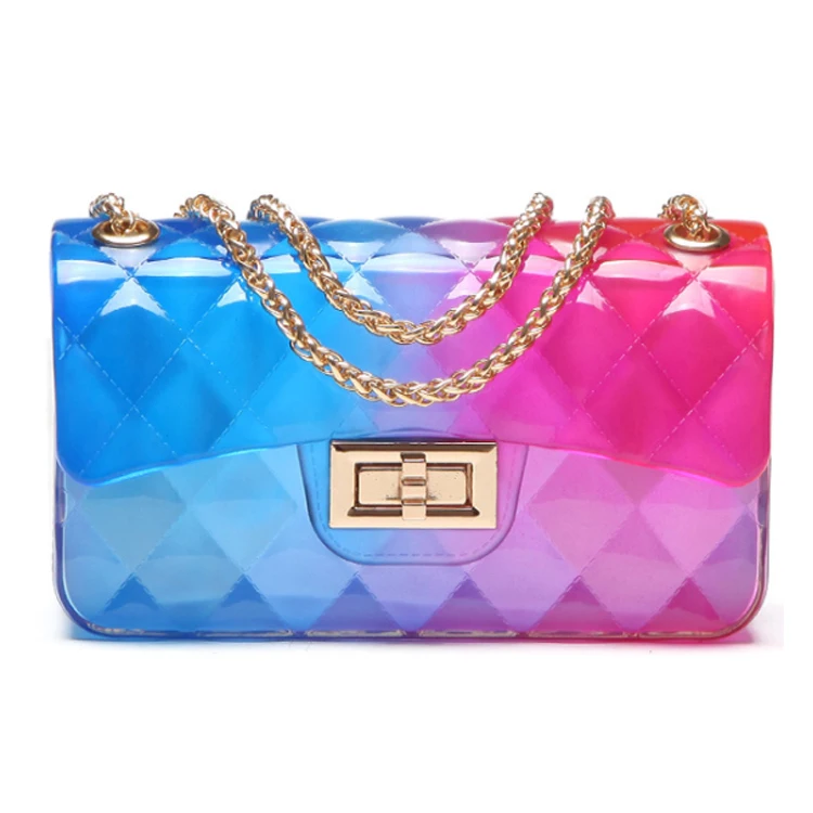

2020 Color change women handbags Ladies shoulder bag PVC fashion purses clear mini jelly bag, Black, blue, red... ...