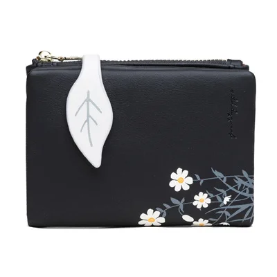 

Flowers and bright and solid color style PU material young lady clutch bag wallet card holder