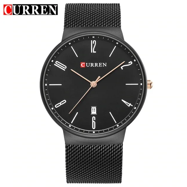 

CURREN 8257 Men quartz relogio masculinos dial clock ultra-thin male wrist watch calendar waterproof business steel watches