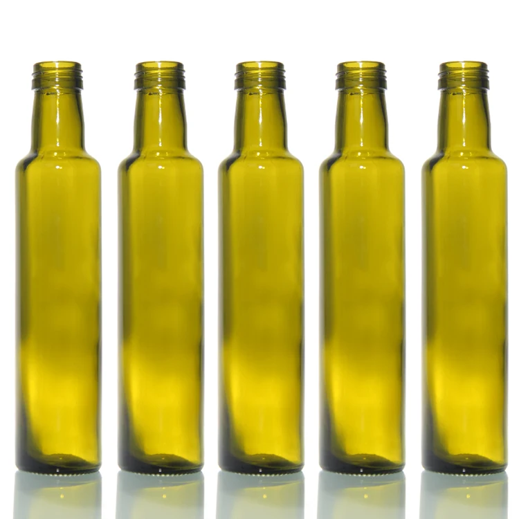 

Cheap Price 750 ML Large Capacity Green Amber color Flint Glass Package Bottle for Olive Oil Package with Customized Label Stick