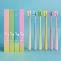 

N497 1Pcs Small Head Super Soft Wheat Straw Bamboo Charcoal Toothbrush Clean Mouth Straw Toothbrush