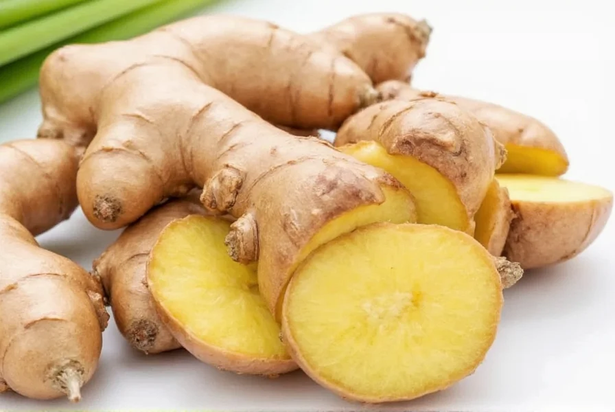 Colorful comparison chart showing nutritional content of ginger versus common vegetables like carrots and potatoes