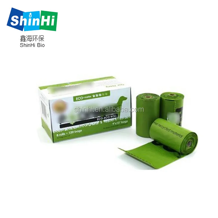 

High quality eco-friendly biodegradable dog poop bag waste bag make from cornstarch, Customization