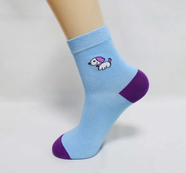 Wholesale cotton women young girls tube colorful happy socks in stock