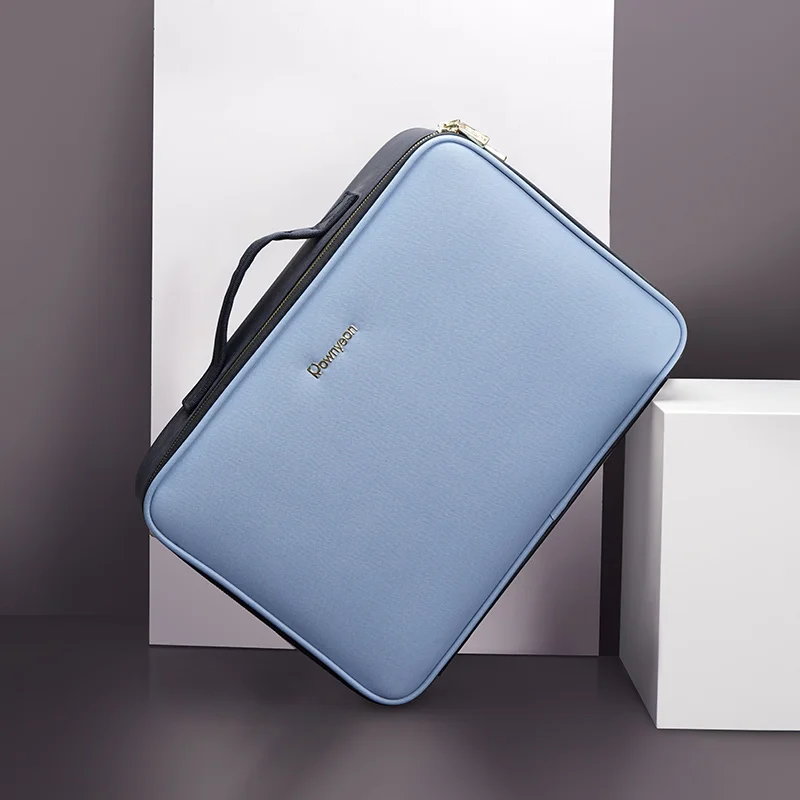 

Rownyeon Private Label Plain Blue Square Traveling Professional Makeup Artist Case Cosmetic Bag