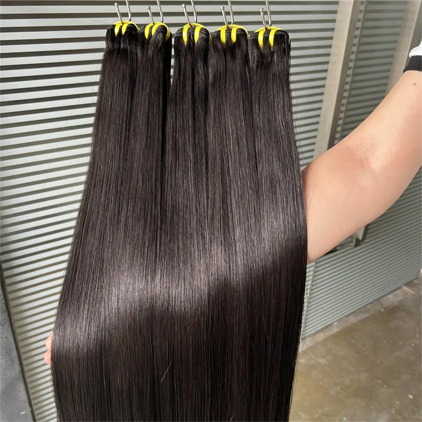 Raw Vietnamese Hair Supplier Single Donor Silky Shiny Vietnam Bone Straight Double Drawn Virgin Human Hair Bundles