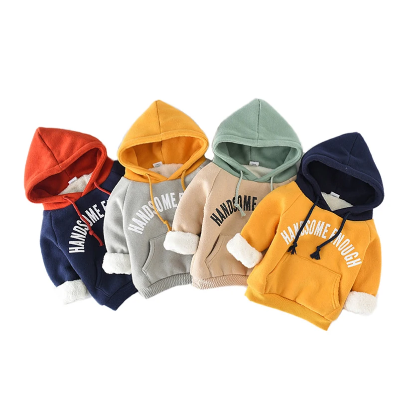 

Fashion New Hot Sale Discount Price Plus Cashmere Children's Winter Warm Child Hoodie Set