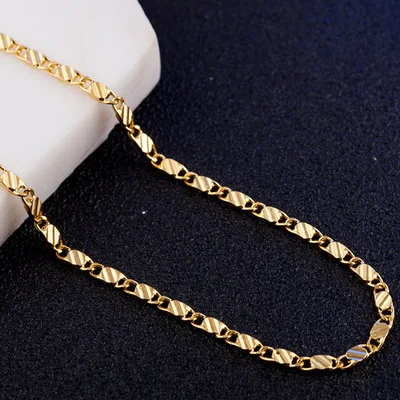 

18K Yellow Gold 2 MM 16-30 Inch Pendant Men And Women Chain Jewelry Necklace, Gold color