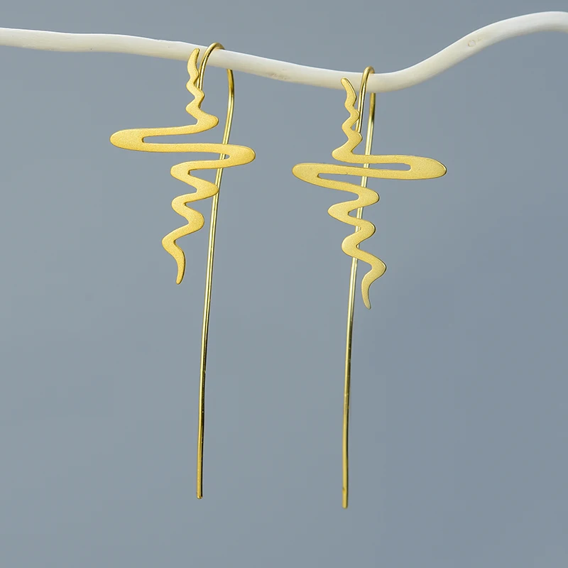 

NEW 925 Sterling Silver Drop Dangle Earring Minimalist Modern Design