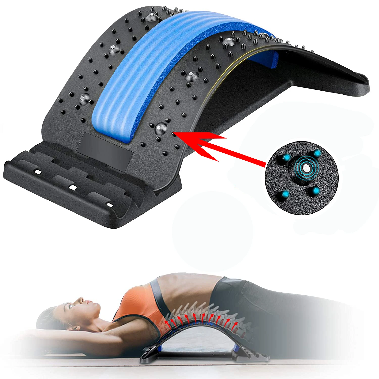 

Best Orthopedic Lumbar Relief Posture Therapy Back Stretcher with Good Reviews, Black/green,black/purple,black/blue,black/pink,black/red