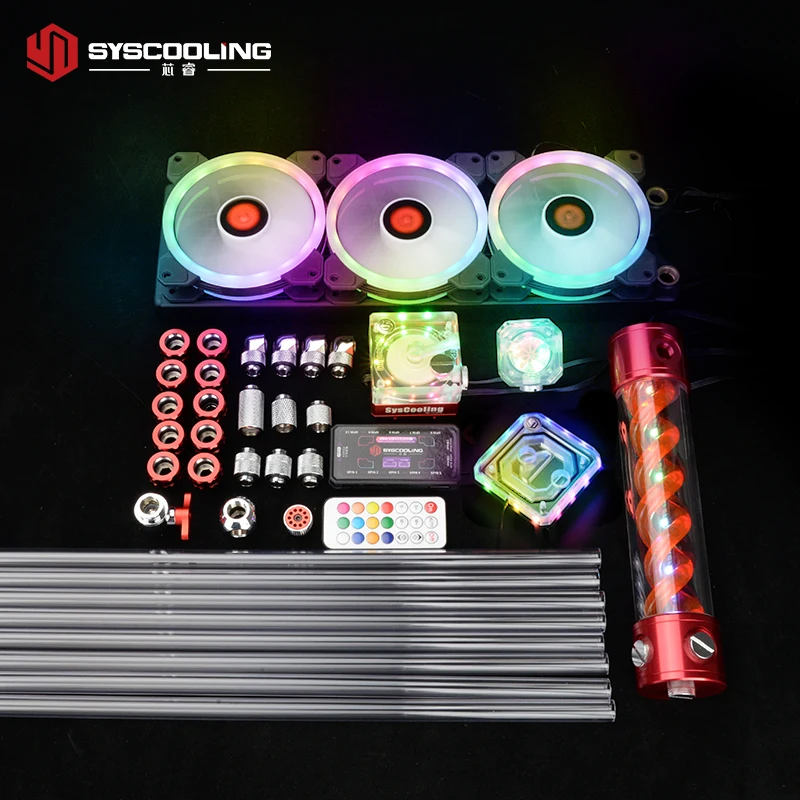

Syscooling PC water cooling kit hard tube system for Intel CPU socket RGB support with copper radiator