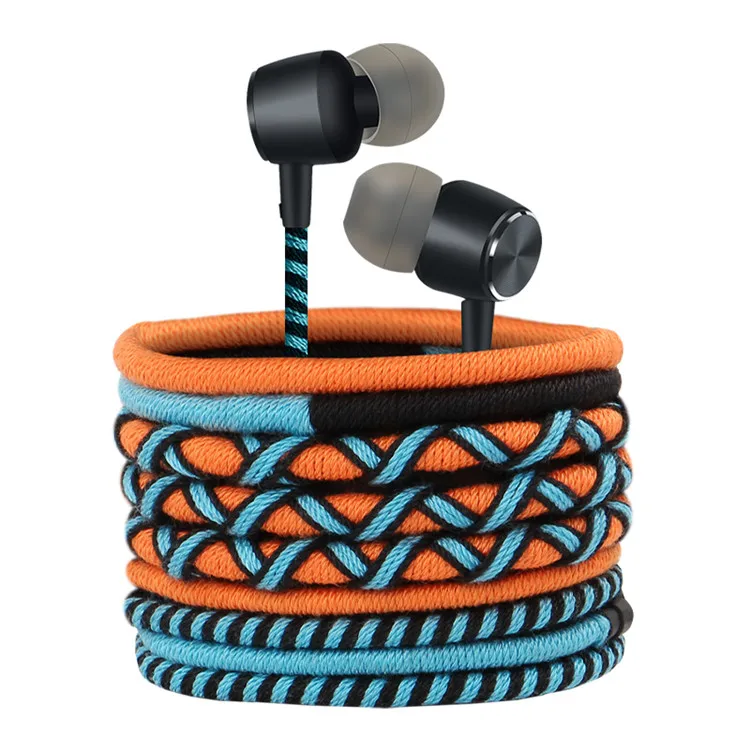 

Hot Selling High Quality Beautiful Fashionable tribe style rope braided Headphone, Multi