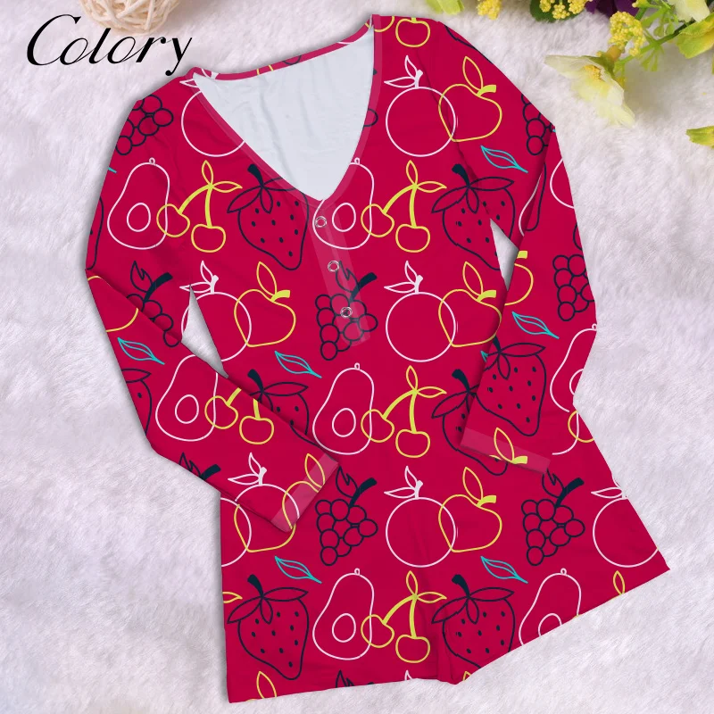 

Colory Pajamas Set Adult Custom Printed One Piece Jumpsuit Sleepwear Bodysuits, Picture shows