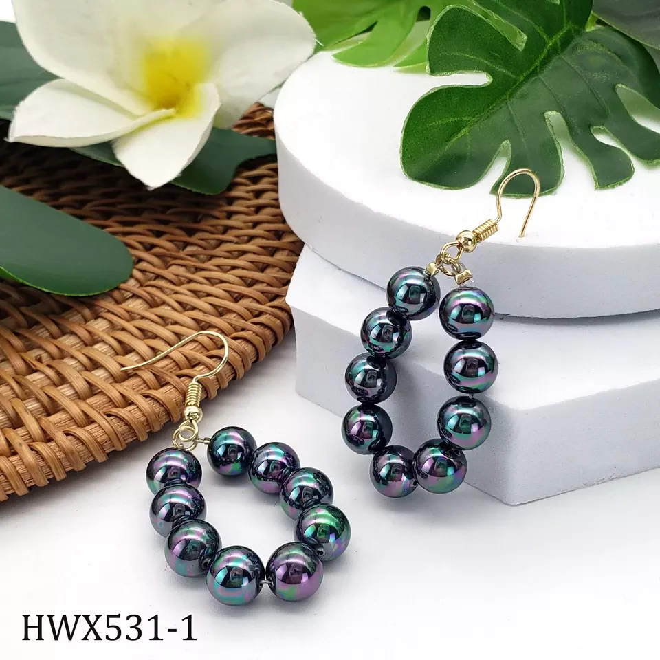 New Trendy Hawaiian shell Pearl Jewelry Wholesale Large Pearl Drop Earrings For Women Gift