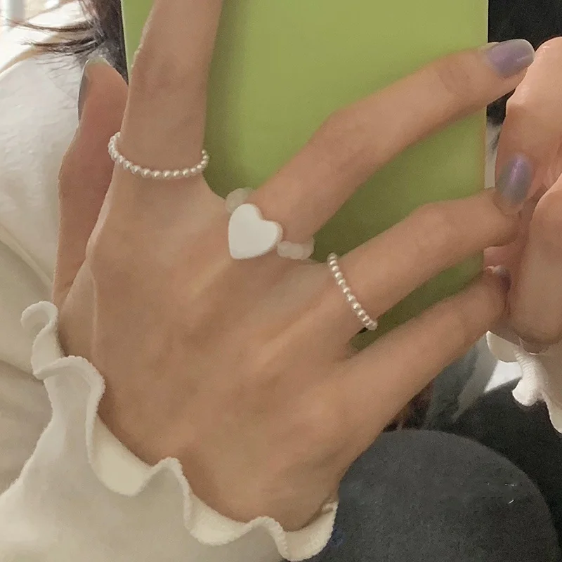 

Elegant Freshwater Pearl Beads Rings for Women Handmade Bohemian Jewelry Elastic  Wedding Ring Party Gift