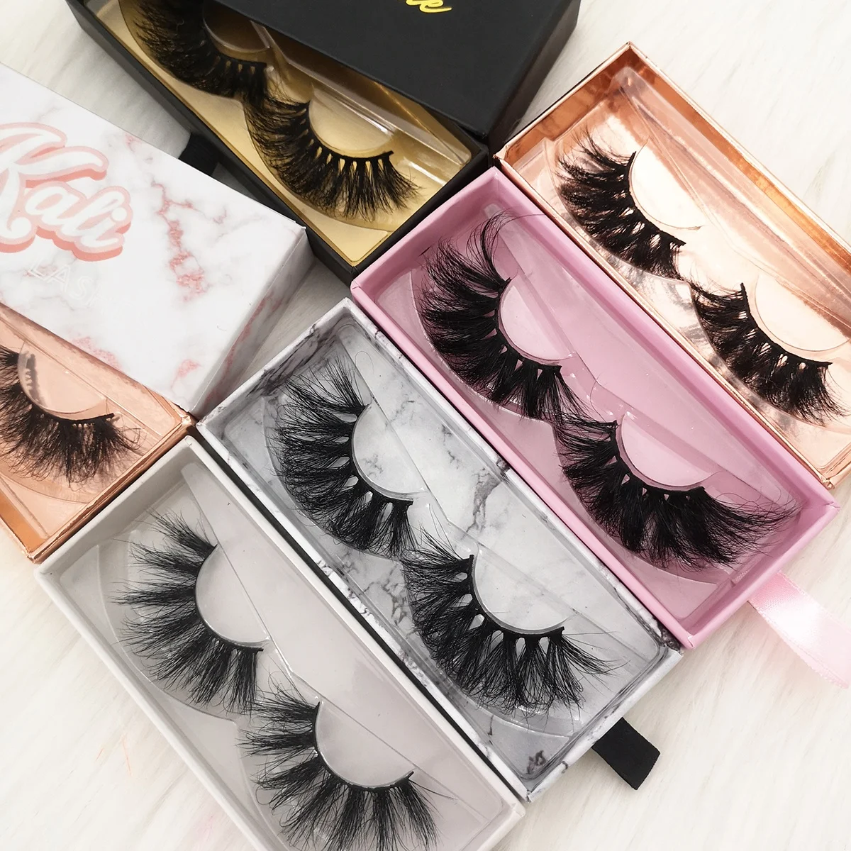 

5d mink eyelashes 25mm natural mink eyelash wispy fluffy mink lashes wholesale vendor, Black