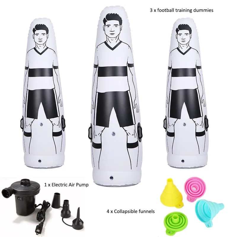 Actearlier 1 Set 3 Pcs 1.75m 69 Inches Inflatable Football Training