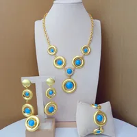 

2019 new popular dubai gold jewelry set FHK7034