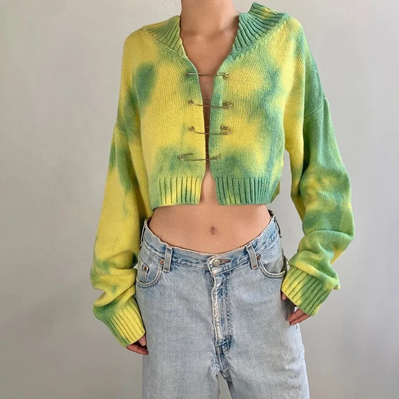 

2021 New Fashion fall crop top sweater women cardigan loose casual wear knitted sweater for women, As picture or customized make
