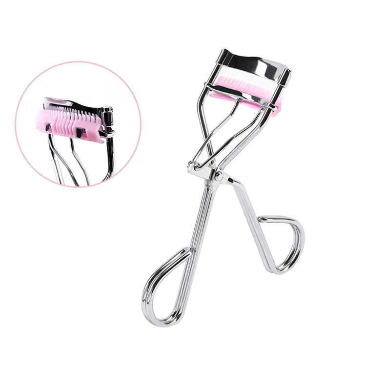 

Eye Lash Curler 2021 Private Label Pink Plastic Comb Best Silicone Wide False Tools Eyelash Curler With Comb Brush, Electrophoretic color