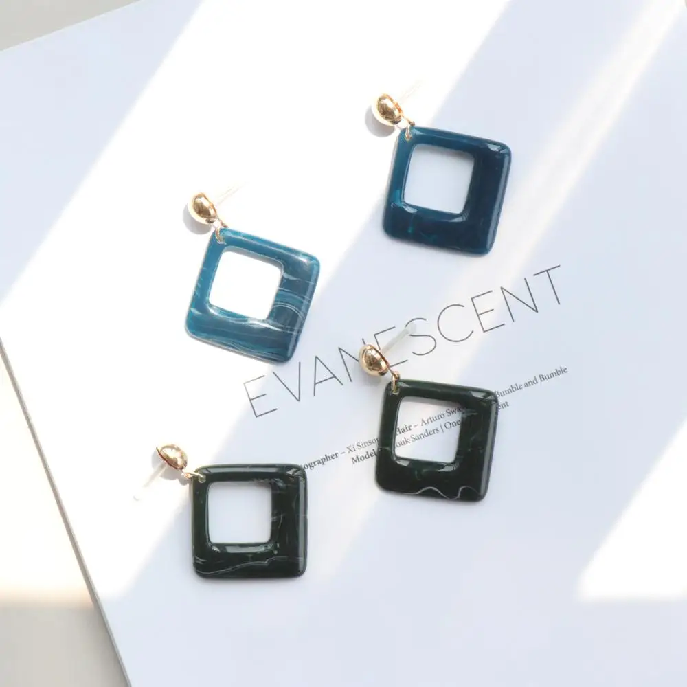 

Simple Korean Style Acrylic Drop Dangle Earrings For Women Geometric Earrings Fashion Jewelry, Colorful