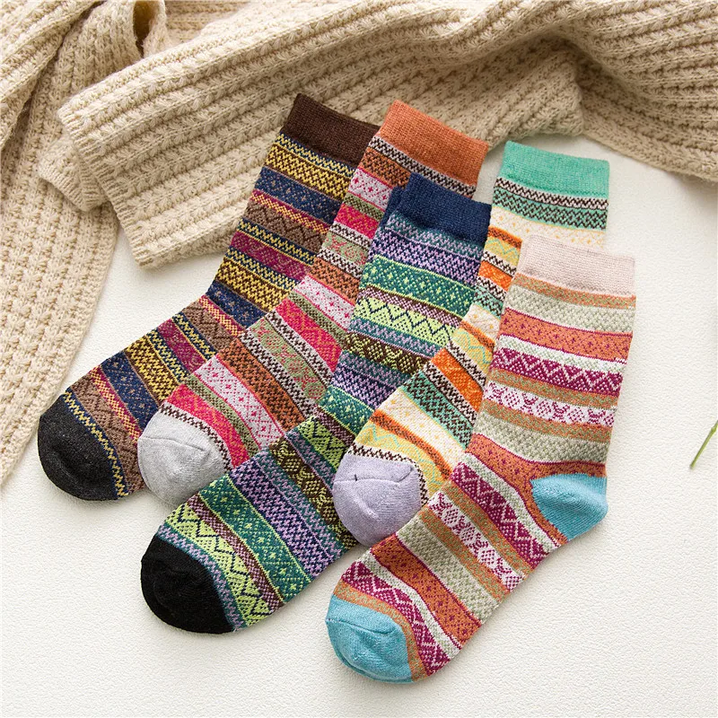 

Christmas stockings winter fashion wool socks mid leg socks woman strip socks, Colors