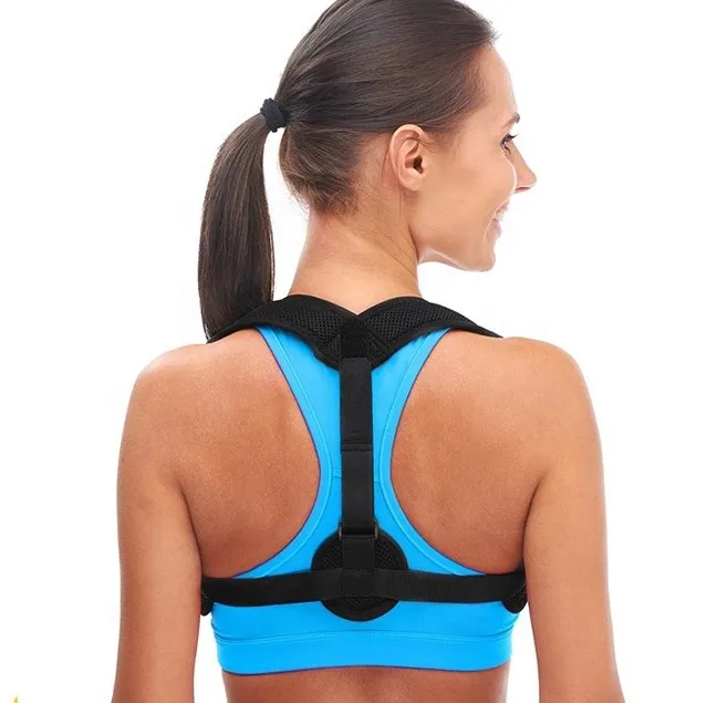 

Posture Corrector For Men And Women Upper Back Brace For Clavicle Support Adjustable Back Straightener Sports Safety, Black or customize