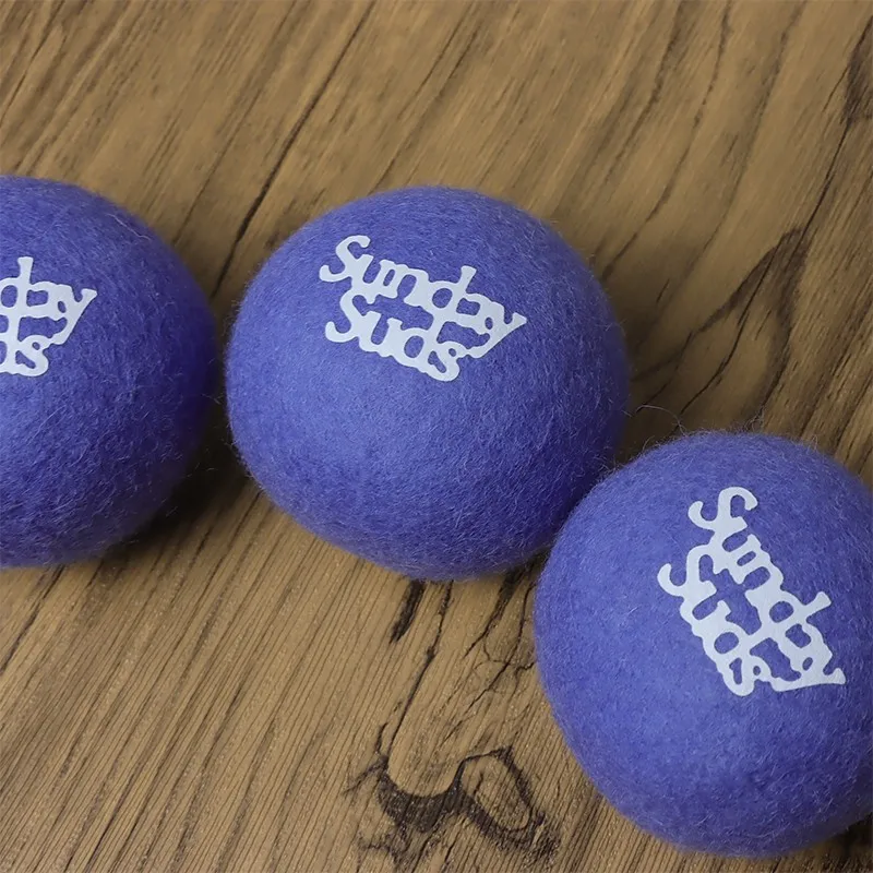 Wool dryer balls in colorful options with custom logo