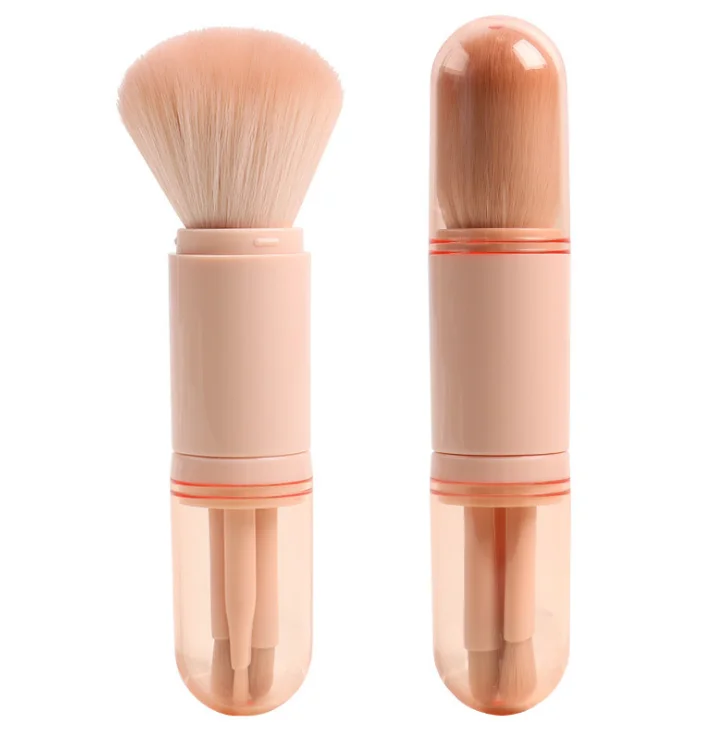 

2021 New Style Double Side Makeup Brushes Retractable 4 In 1 Mini Makeup Brush Set For Travel, As your requirement