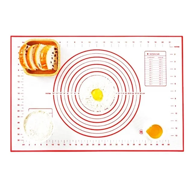 

Food Grade High temperature resistance 60*40cm Silicone Baking Mat Extra Large Non-Slip Silicone Pastry Cake Mat, Red or black